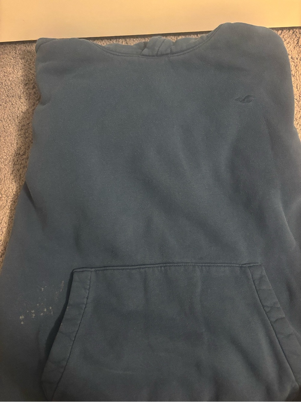 Hollister Men's Pullover Hoodie in Teal Blue